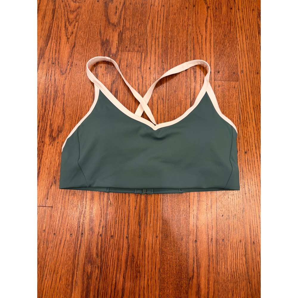 Athleta Seabreeze Swim Bikini Top A-C Trillium Green White Print Small